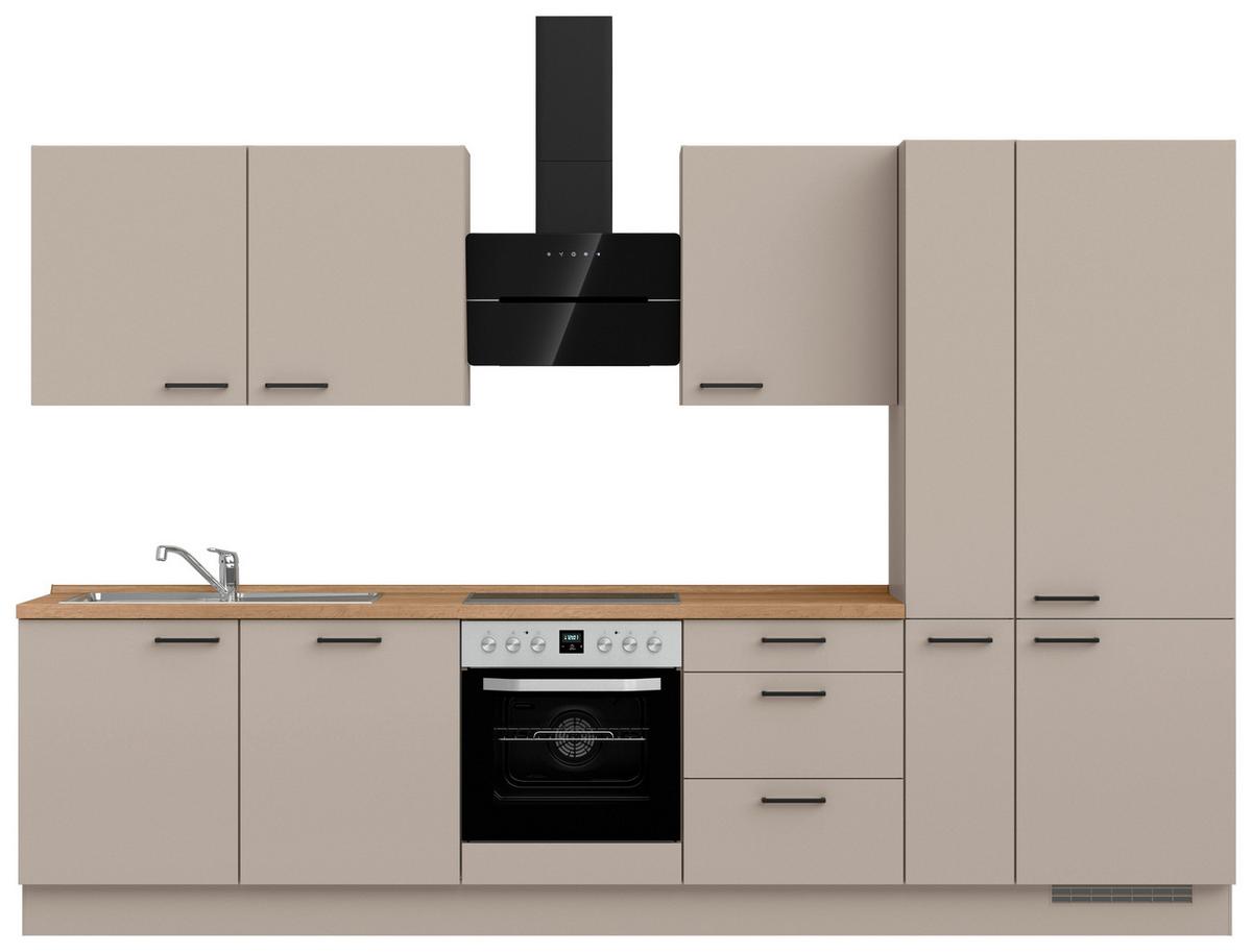 Küchenleerblock Easytouch High o. Geräte Sandfarben - Sandfarben/Eichefarben, MODERN, Holzwerkstoff/Metall (330cm) - Nobilia