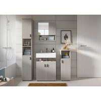 Badezimmer Mone Kaschmir - Kaschmir/Schwarz, Trend, Glas/Holzwerkstoff (120cm) - MID.YOU