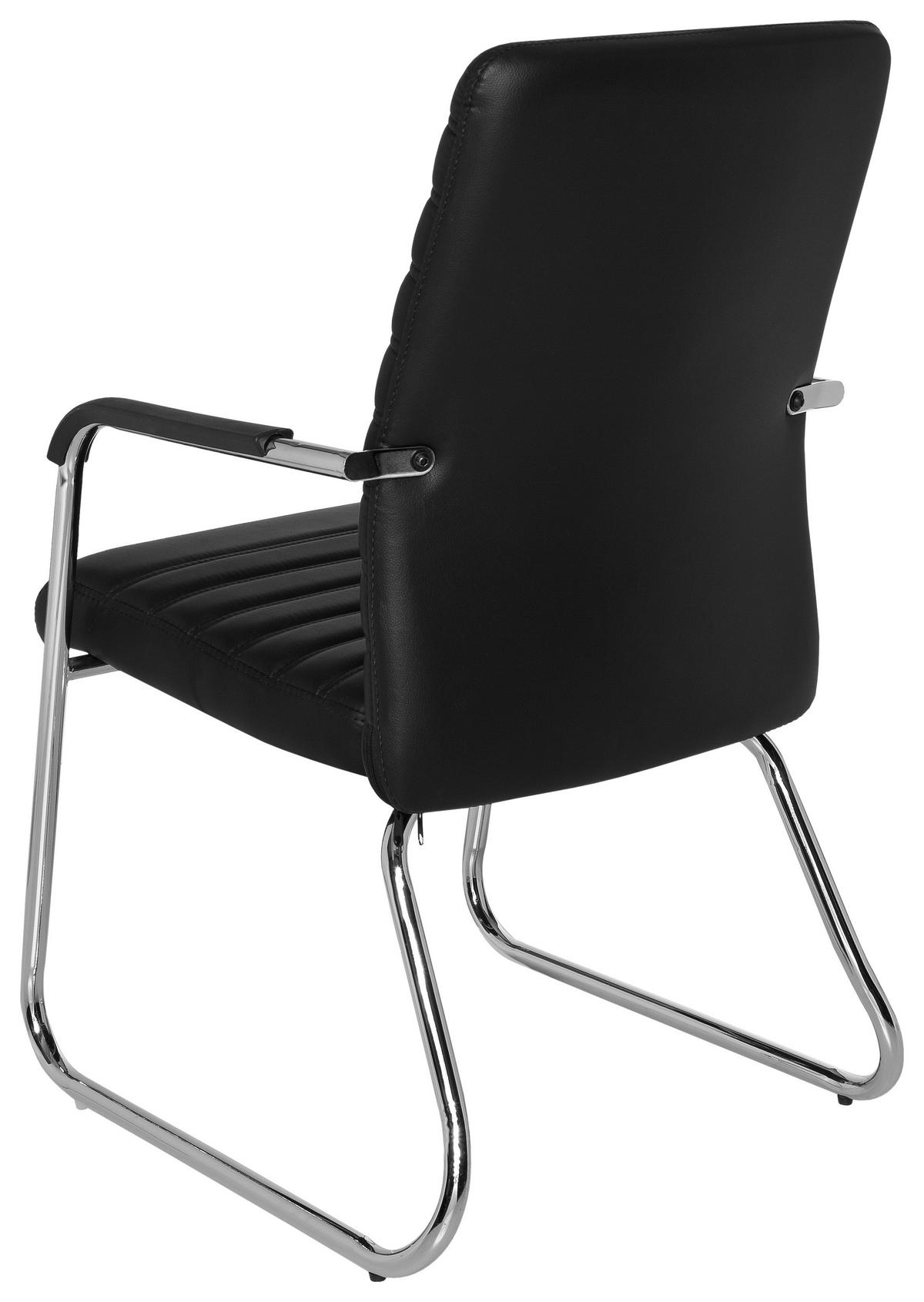 Konferenčni Stol Steel V, Črna - barve kroma/črna, Moderno, kovina/umetna masa (55/96/46cm) - MID.YOU