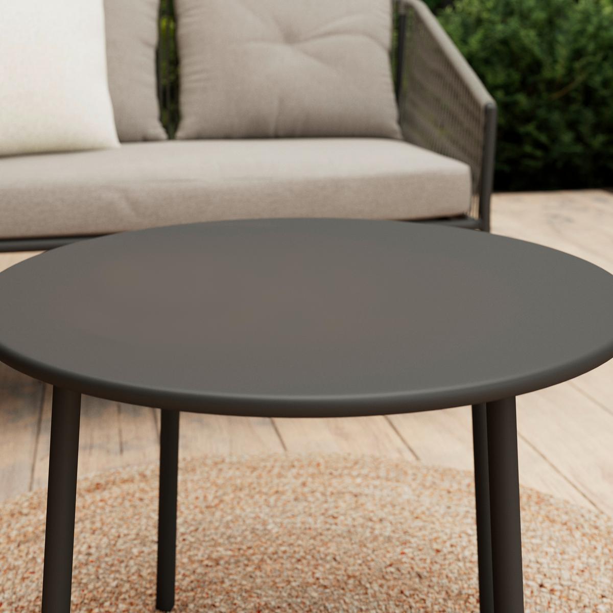 Set grădină Reini - gri deschis/bej, Modern, metal/textil (120/74/68cm) - Mömax