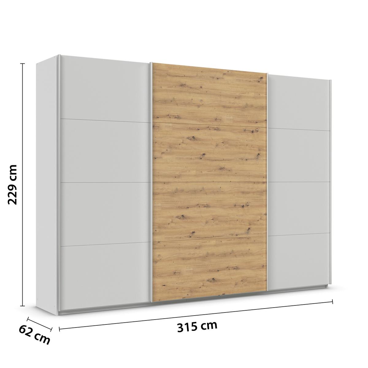 DULAP USI CULISANTE FELDKIRCH - gri deschis/stejar Artisan, Modern, material pe bază de lemn (315/229/62cm)