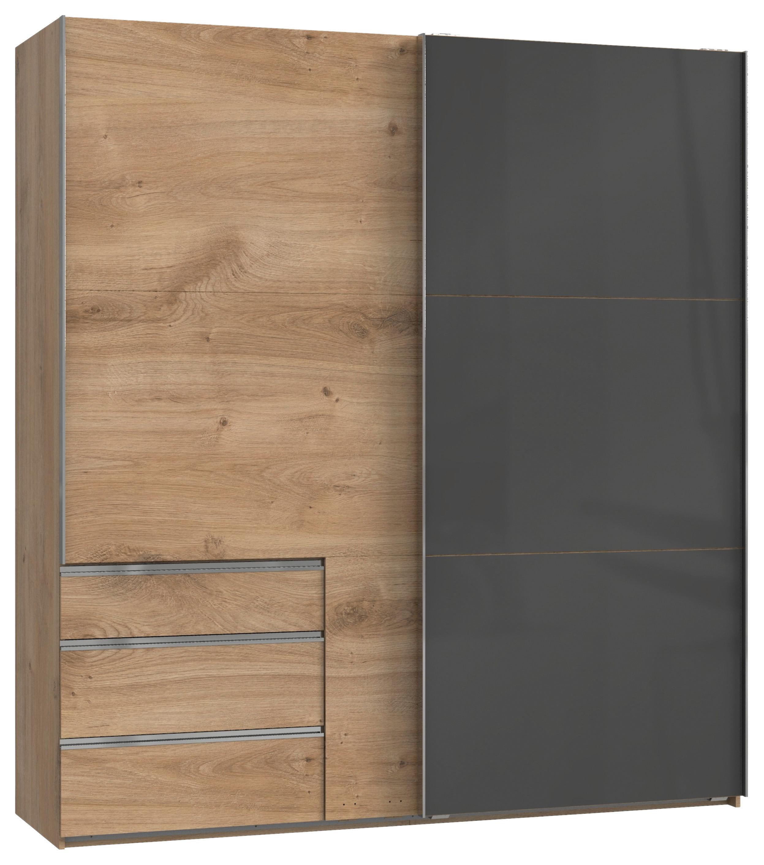 Ormar S Kliznim Vratima Level 36c - siva/boje hrasta, Moderno, drvni materijal (200/216/65cm) - Modern Living