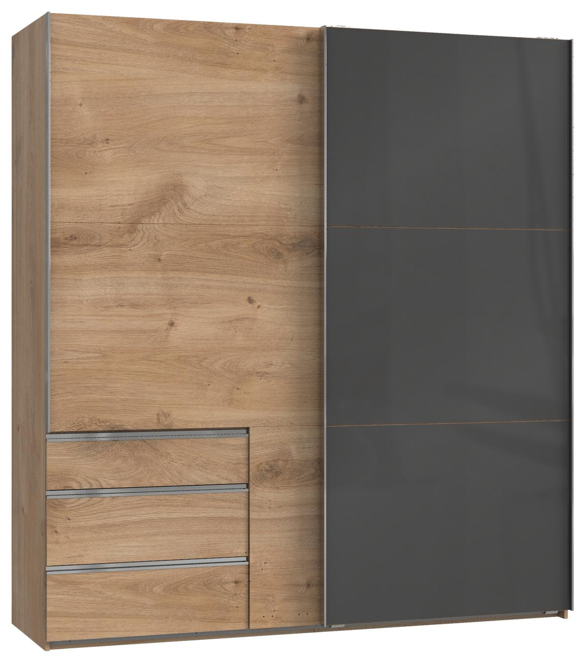 Ormar S Kliznim Vratima Level 36c - siva/boje hrasta, Moderno, drvni materijal (200/216/65cm) - Modern Living