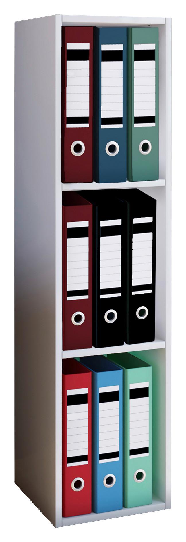 Pisarniški Regal Offas, Bela - bela, Design, leseni material (34/107/30cm) - MID.YOU