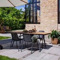 Gartentisch Parc Anthrazit/Teak - Anthrazit/Naturfarben, Natur, Holz/Metall (88/197,5/74cm) - Gardenson