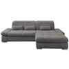 Wohnlandschaft Dalida Graubraun Chenille - Chromfarben/Graubraun, Design, Textil/Metall (300/196cm) - Livetastic