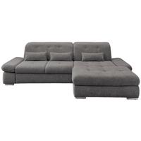 Wohnlandschaft Dalida Graubraun Chenille - Chromfarben/Graubraun, Design, Textil/Metall (300/196cm) - Livetastic