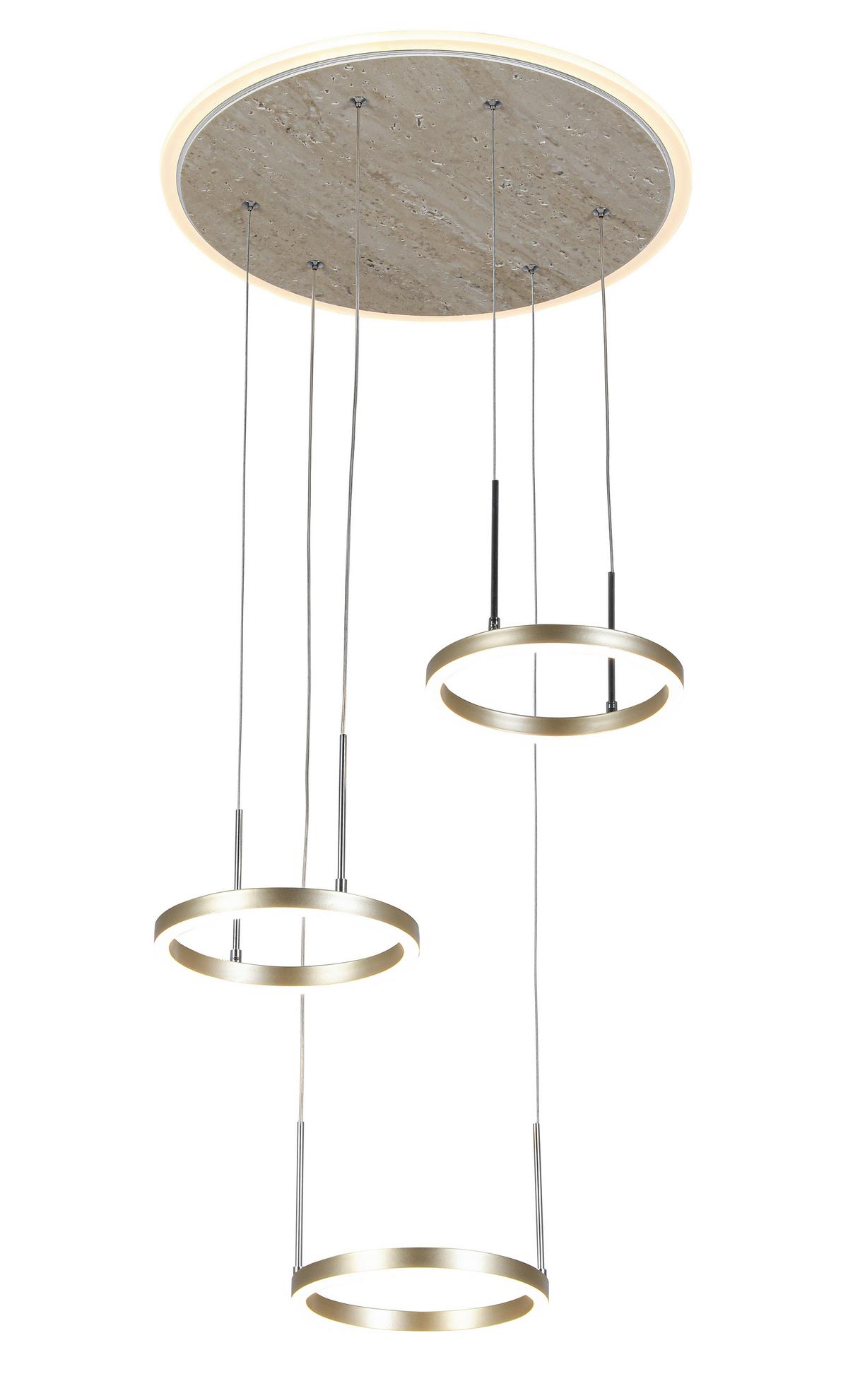 Led Függőlámpa Stoni - Pezsgő, Modern, műanyag/fém (42/42/150cm) - Mömax