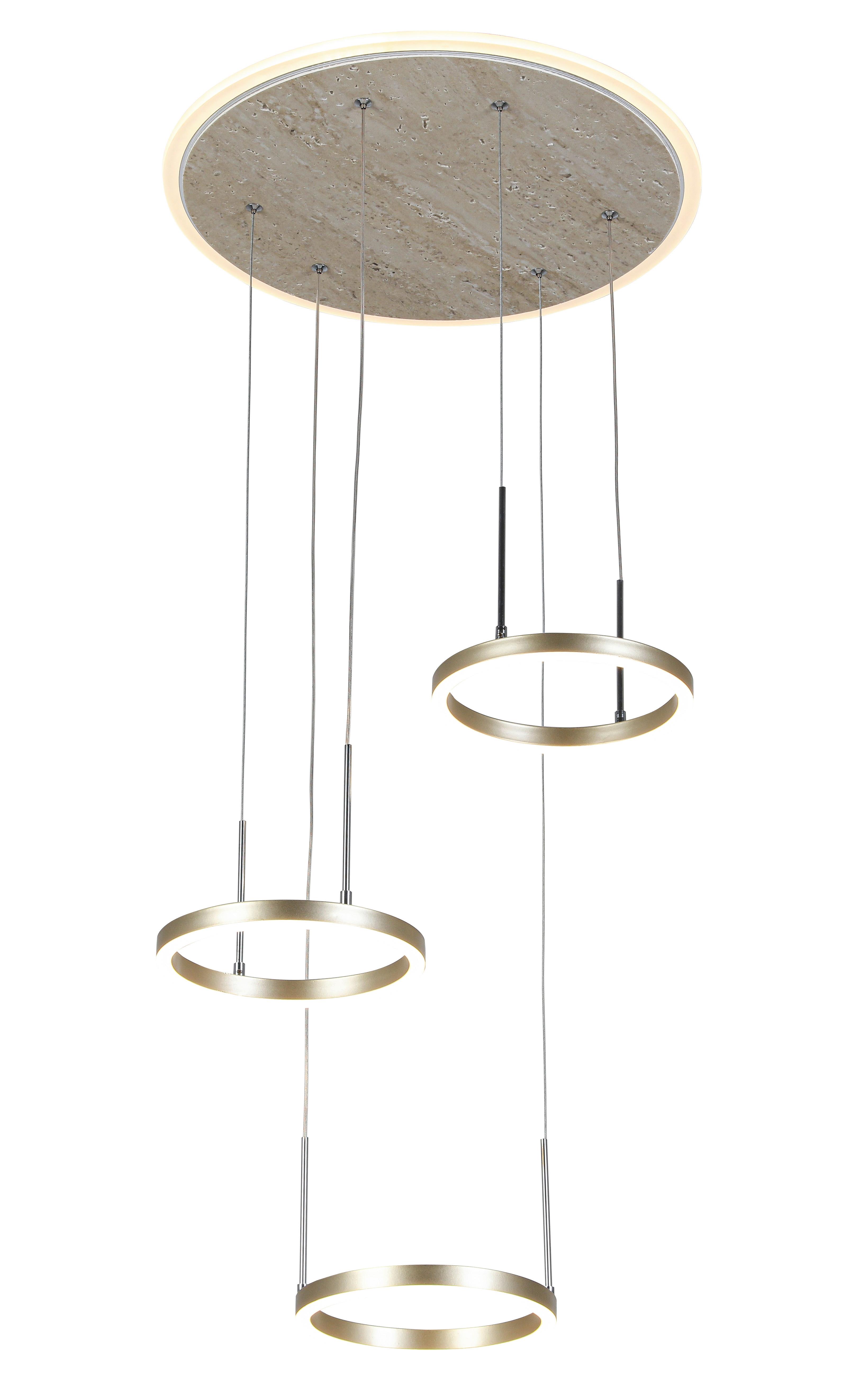 LED-HÄNGLAMPA STONI - champagne, Modern, metall/plast (42/42/150cm) - Mömax