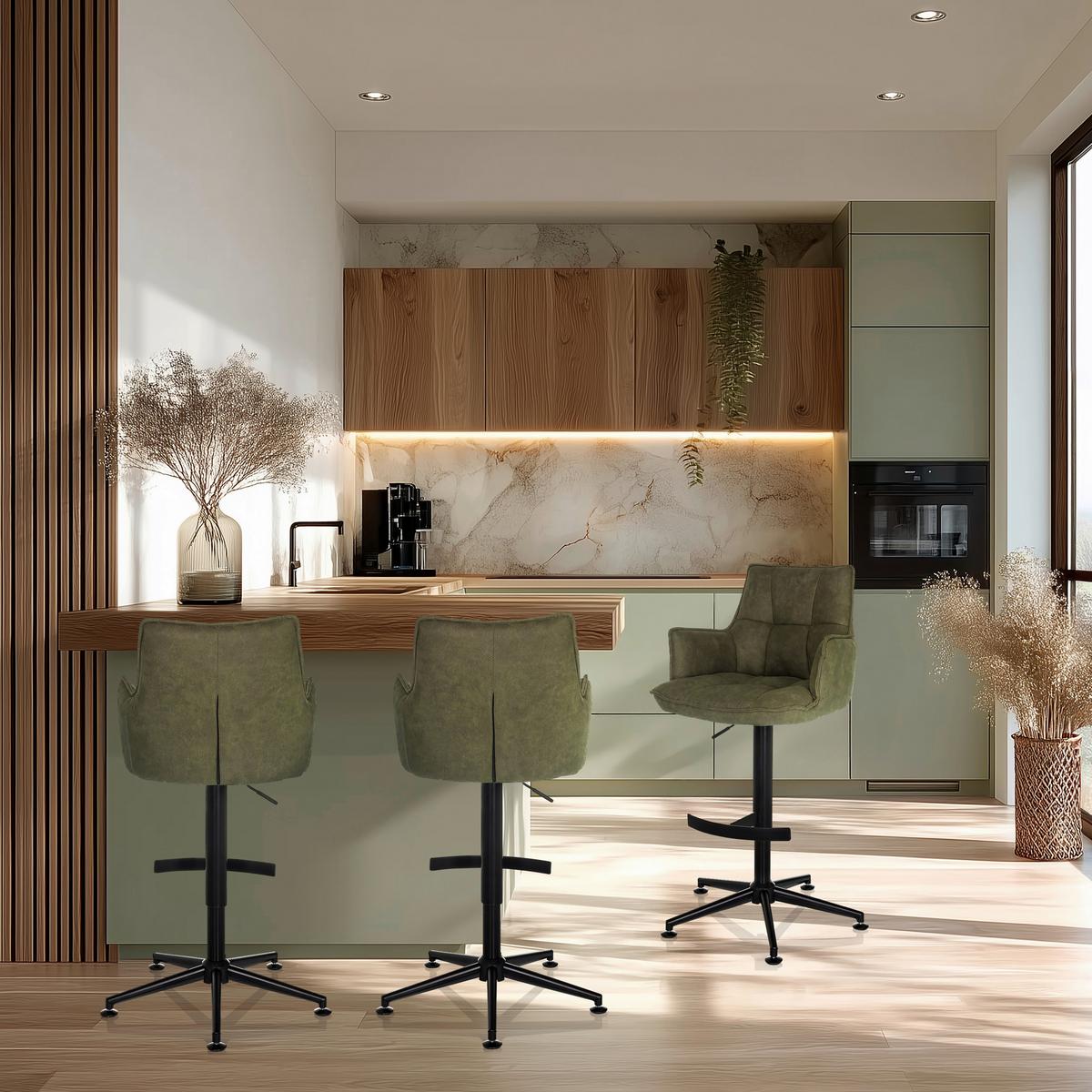 Barski Stol Solao Life High, Zelena - črna/zelena, Moderno, kovina/umetna masa (55/93/56cm) - MID.YOU