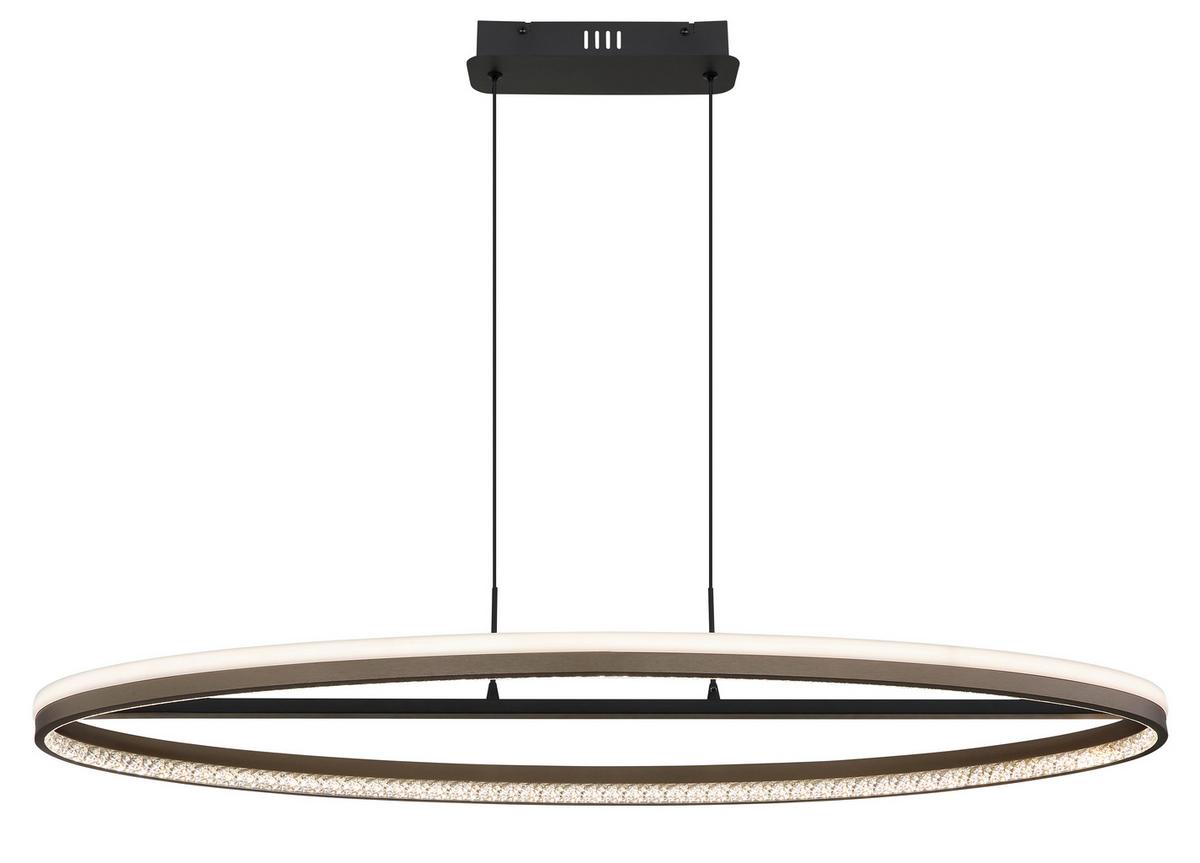 Led Viseća Svjetiljka Tamno Siva Boja - tamno siva/prozirno, Design, metal/plastika (101/29/150cm) - Globo