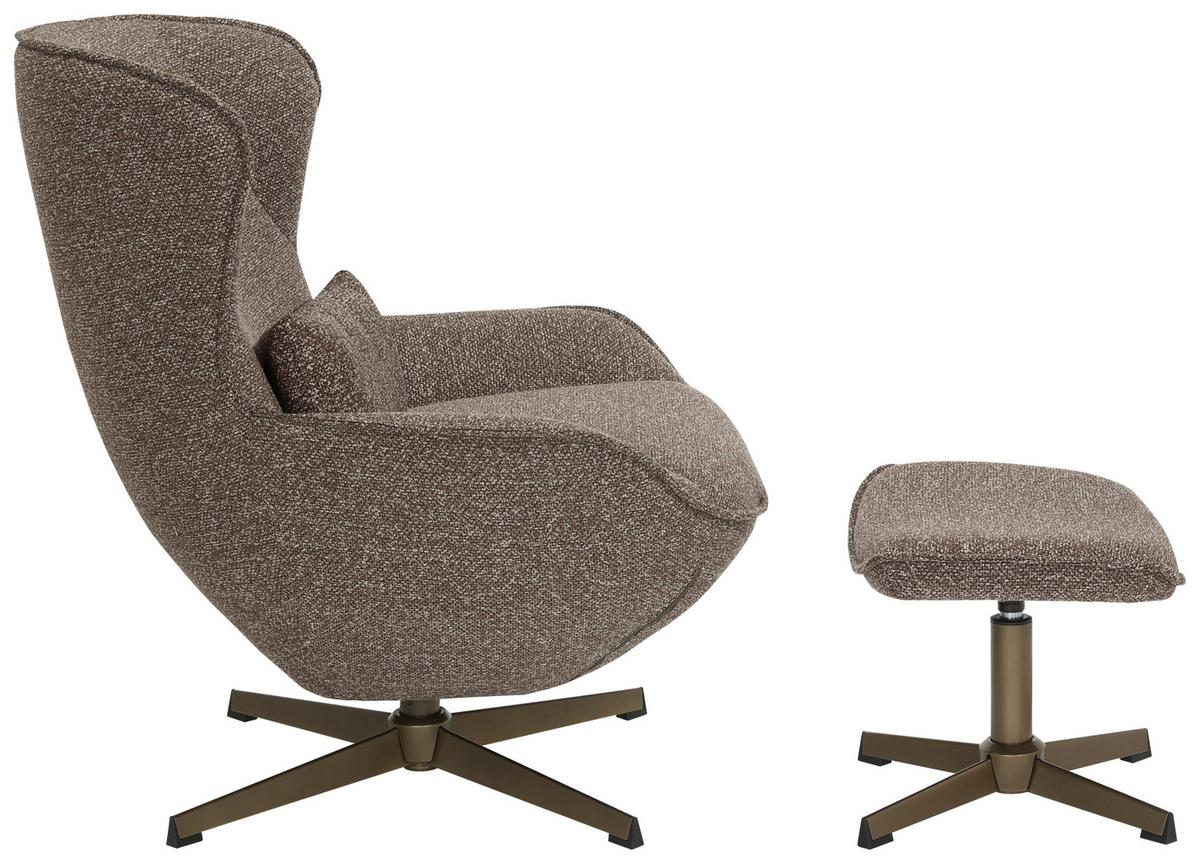 Fotelja Alba - brončane boje/smeđa, Moderno, metal/tekstil (76/94/87,5cm) - Mömax