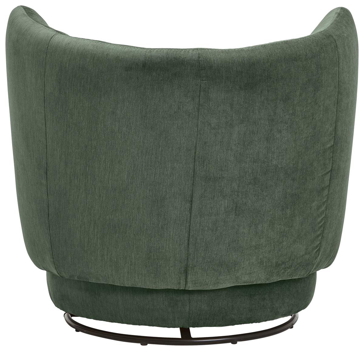 Cocktailsessel Boli Dunkelgrün - Dunkelgrün/Schwarz, Design, Textil/Metall (92/80/84cm) - Livetastic