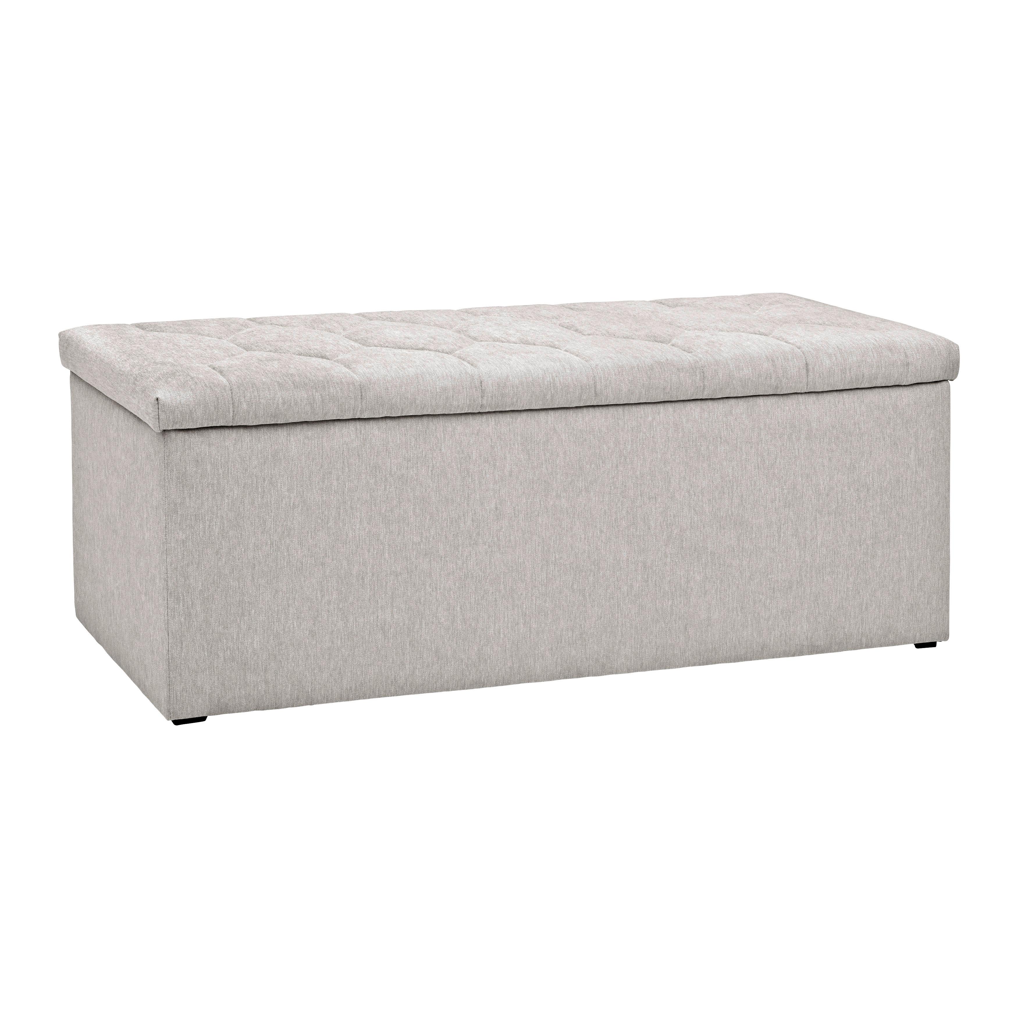 Klupa Za Krevet Maya D - svijetlo siva/crna, Konvencionalno, drvni materijal/tekstil (141/52/51cm) - Based