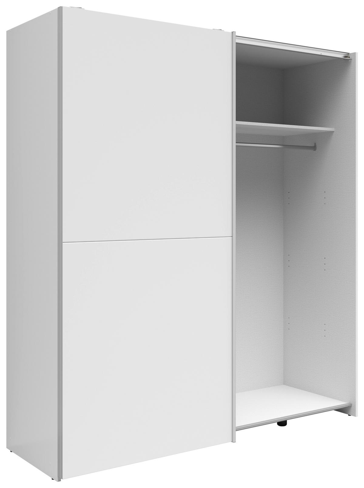 Schwebetürenschrank Time Weiß - Silberfarben/Weiß, Holzwerkstoff/Kunststoff (170/191/59cm) - Based