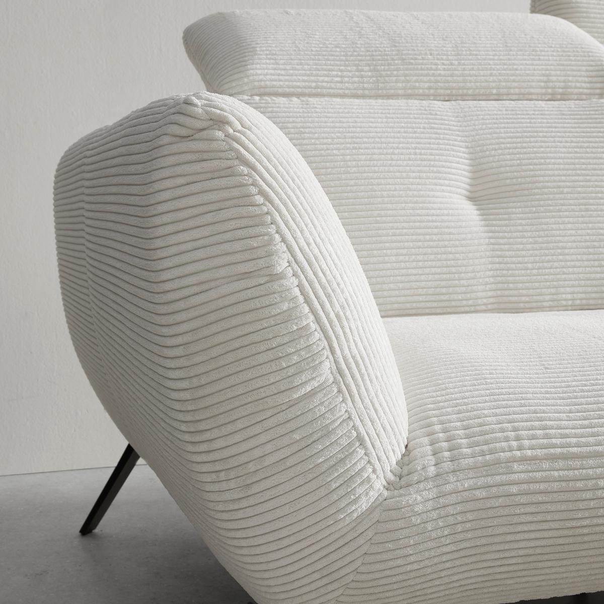 salon panoramique in Weiss - Weiss/Schwarz, Modern, Holzwerkstoff/Textil (301/196cm) - Premium Living