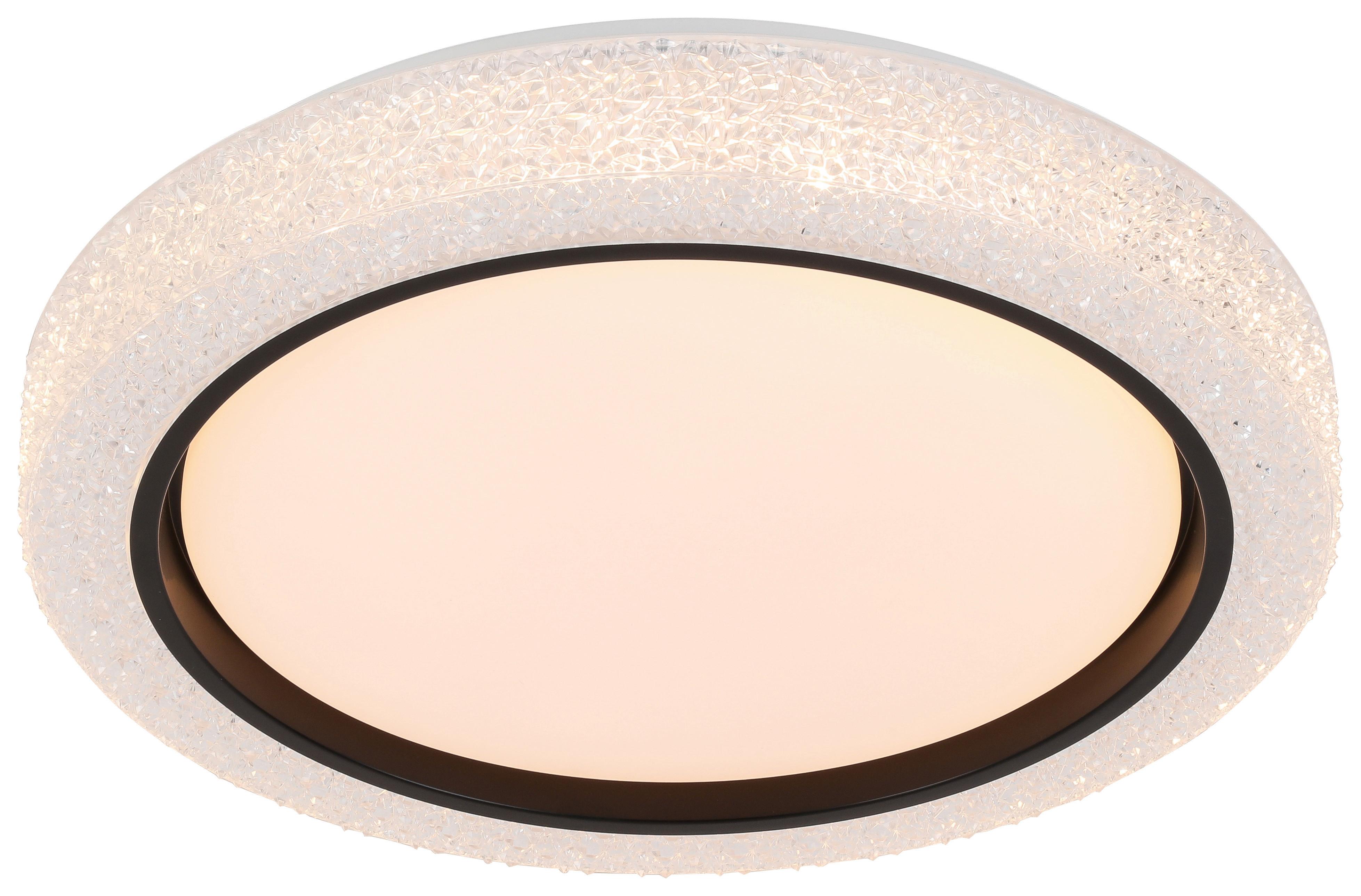 LED-Deckenleuchte Ozi in Schwarz/Transparent max.25W - Transparent/Schwarz, MODERN, Kunststoff/Metall (40/8cm) - Modern Living