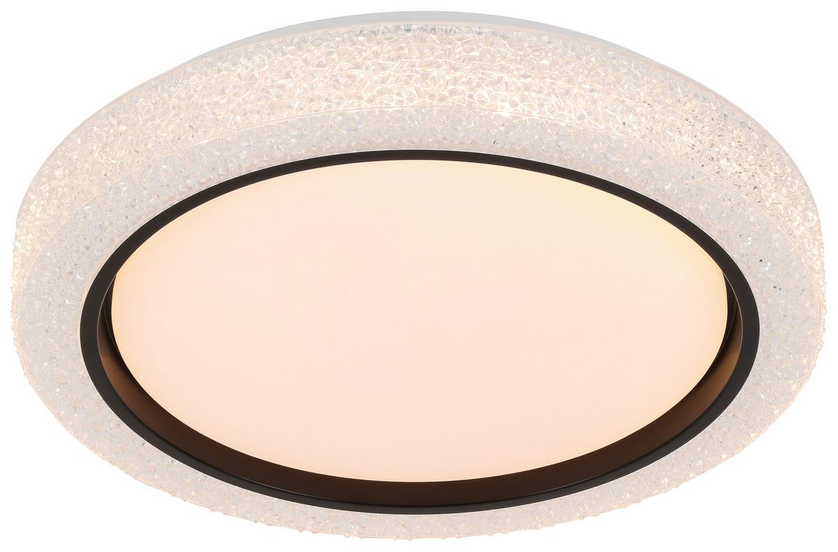 LED-Deckenleuchte Ozi in Schwarz/Transparent max.25W - Transparent/Schwarz, MODERN, Kunststoff/Metall (40/8cm) - Modern Living