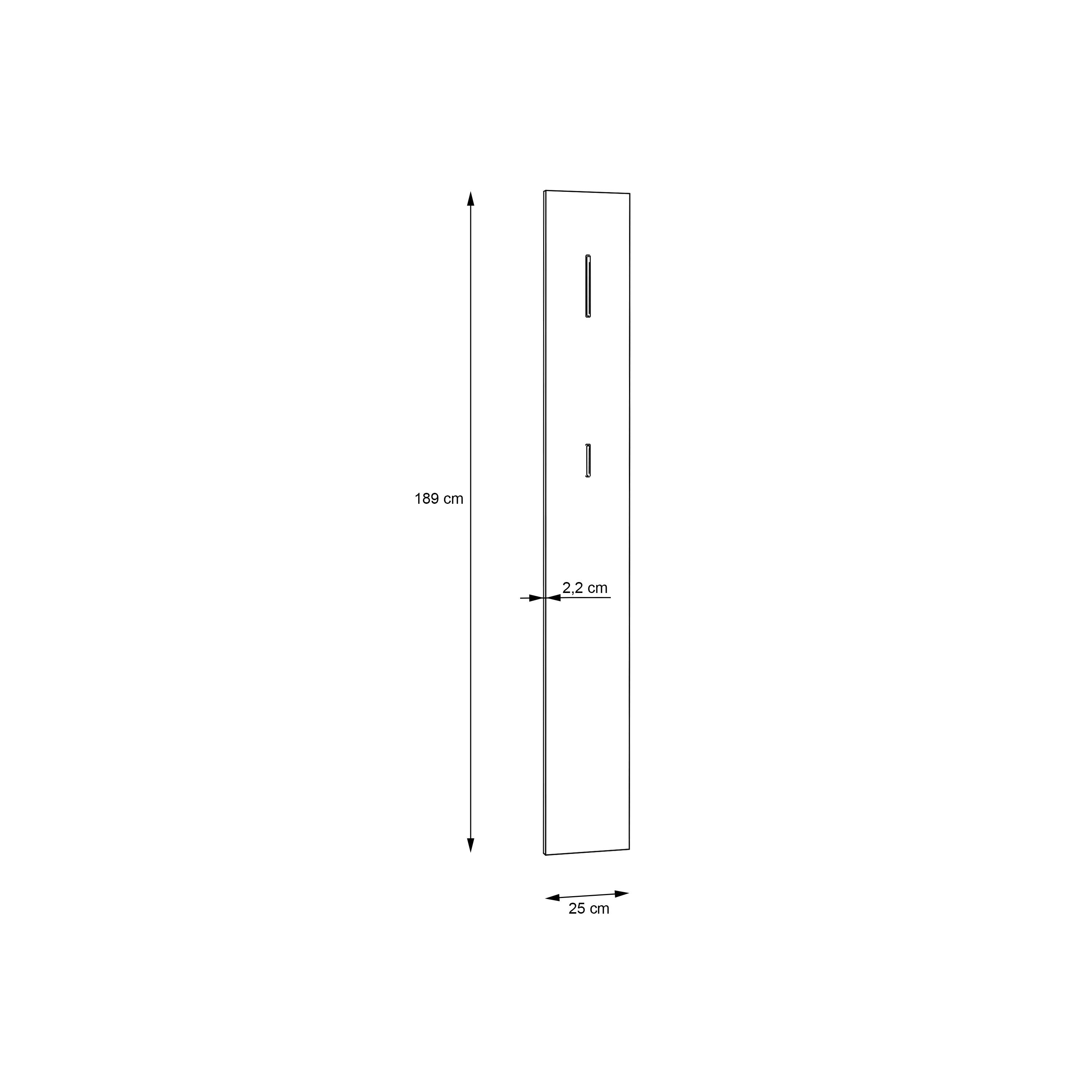 Előszobapanel Quayle - sötétszürke, Modern, faalapú anyag (25/189/2,2cm)