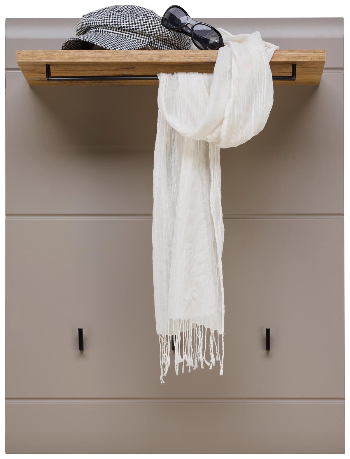 Panou cuier AURIS - culoare lemn stejar/gri, Modern (70/90/30cm) - Modern Living