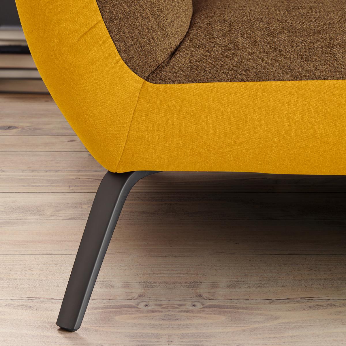 Bigsofa Trendy Senfgelb - Senfgelb/Schwarz, MODERN, Holzwerkstoff (260/93/124cm) - Premium Living