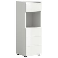 Midischrank Vira ca. 38x106x34 cm Weiß - Weiß Hochglanz/Schwarz, MODERN, Holzwerkstoff (38/106/34cm) - MID.YOU