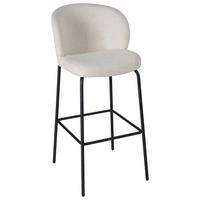 Barhocker in Beige/Schwarz - Beige/Schwarz, MODERN, Holz/Textil (47/102/54cm) - Premium Living