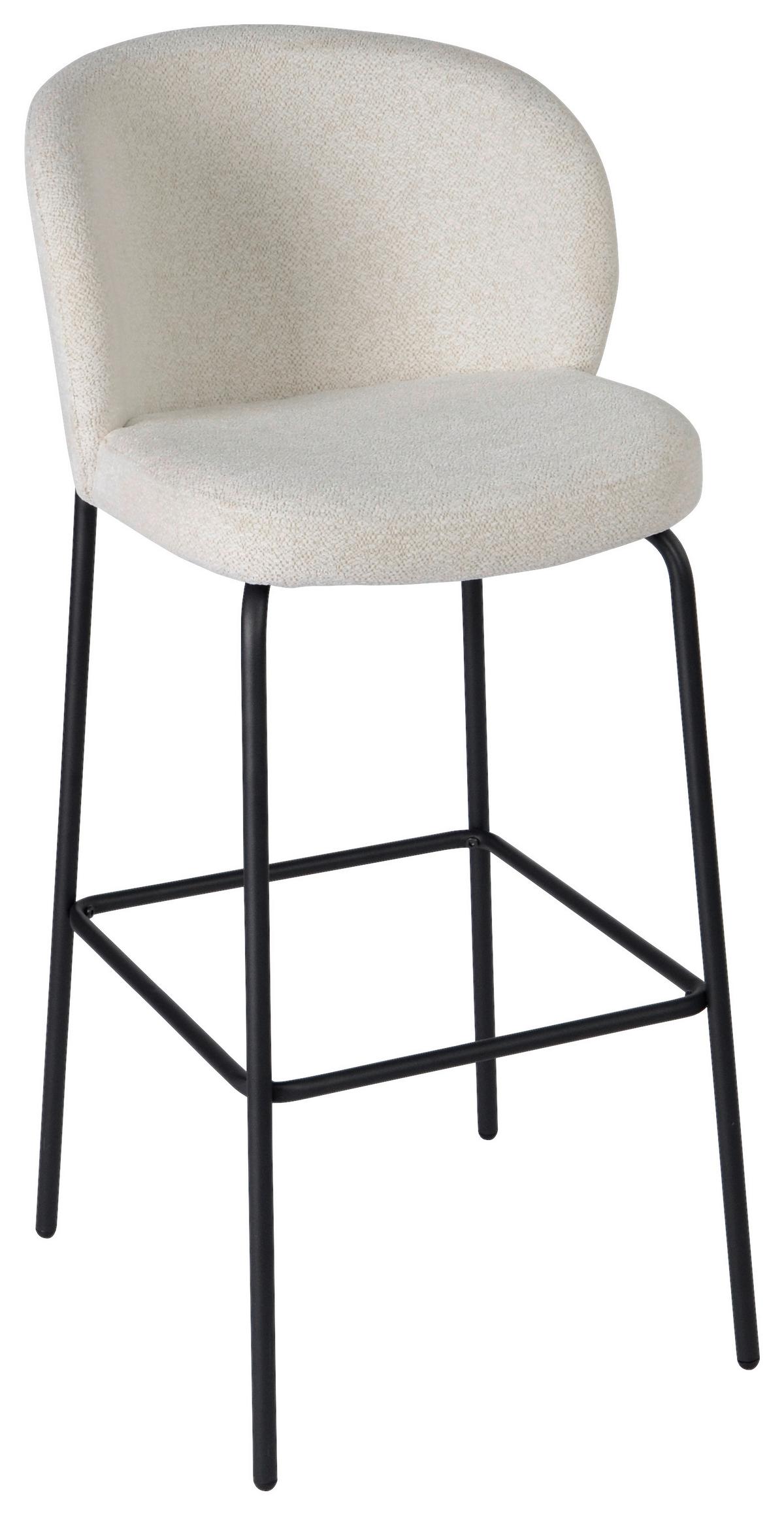 Barhocker in Beige/Schwarz - Beige/Schwarz, MODERN, Holz/Textil (47/102/54cm) - Premium Living