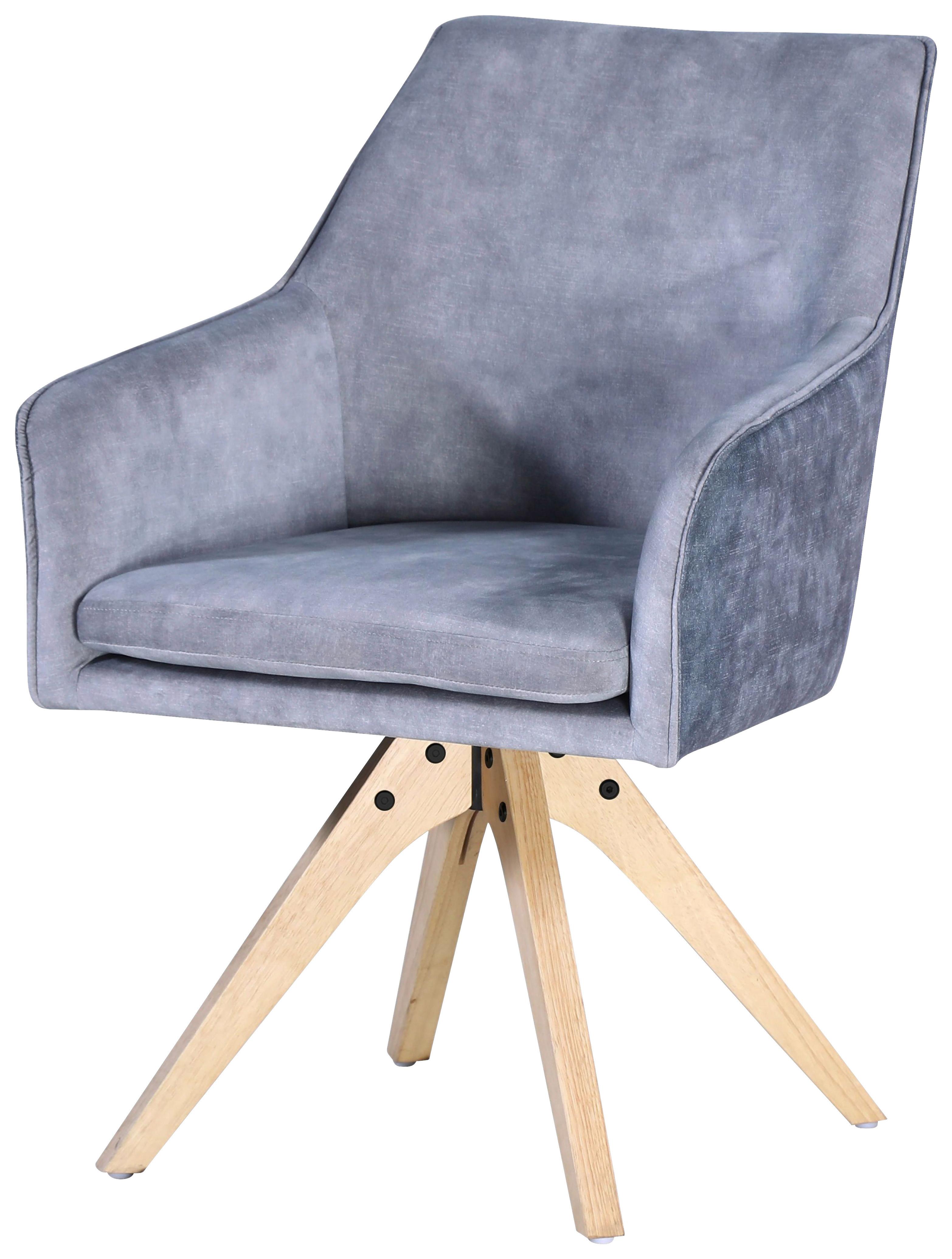 Scaun LISA - gri deschis/culoare natur, Konventionell, lemn/textil (62/83/63cm)