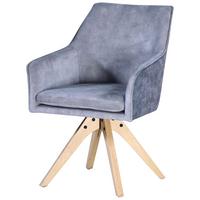 Scaun LISA - gri deschis/culoare natur, Konventionell, lemn/textil (62/83/63cm)