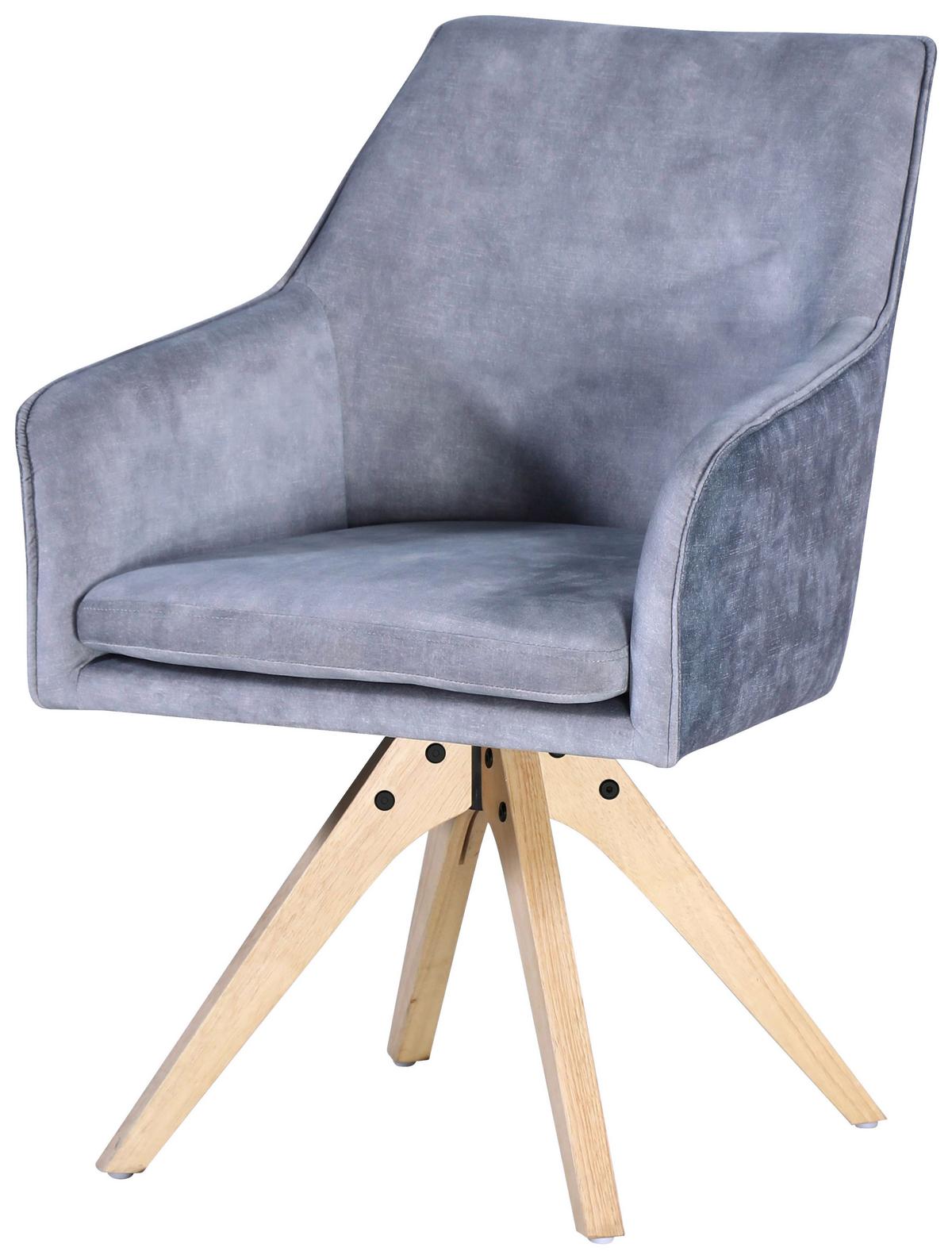 Scaun LISA - gri deschis/culoare natur, Konventionell, lemn/textil (62/83/63cm)