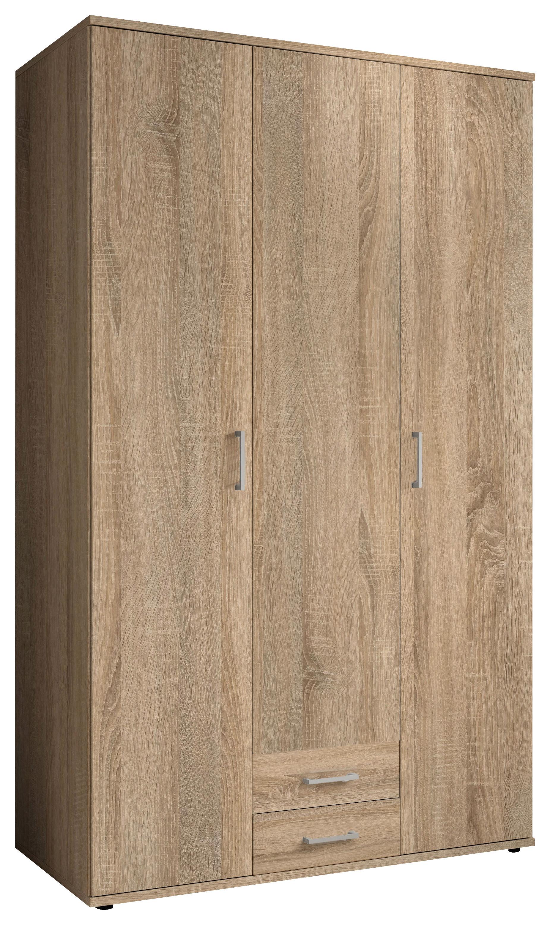 Drehtürenschrank Olli Sonoma Eiche - Alufarben/Sonoma Eiche, Basics, Glas/Holzwerkstoff (120/196/54cm) - Based