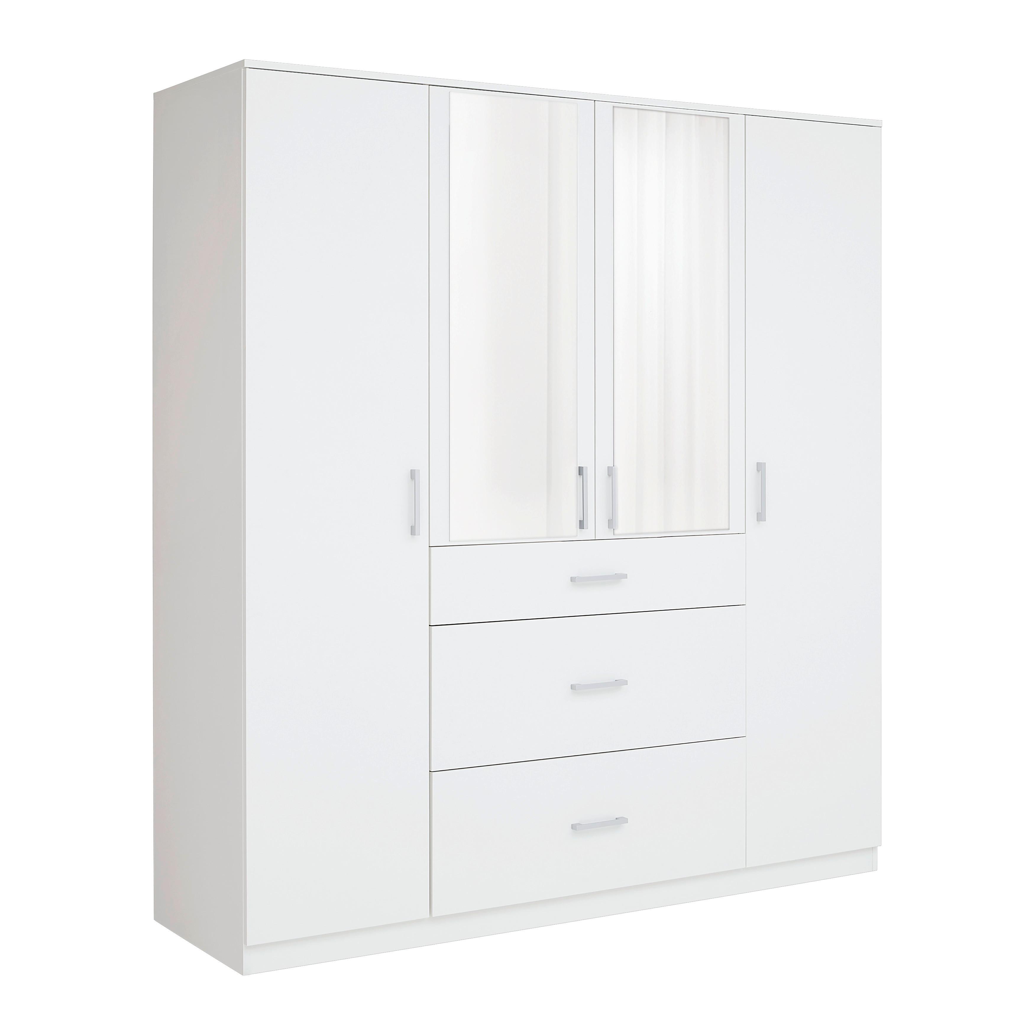 Drehtürenschrank Lasse Weiss - Weiss, Konventionell, Holz (180/196/55cm) - Mömax