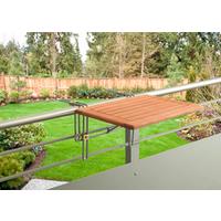 Balkonhängetisch aus Eukalyptus, natur - Naturfarben, KONVENTIONELL, Holz/Metall (60/40/1cm) - Gardenson