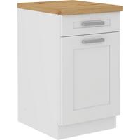 Kuhinjski Donji Element Luisa Us50 - bijela/srebrne boje, Romantično / ladanjski, drvni materijal/metal (50/86/60cm) - Based