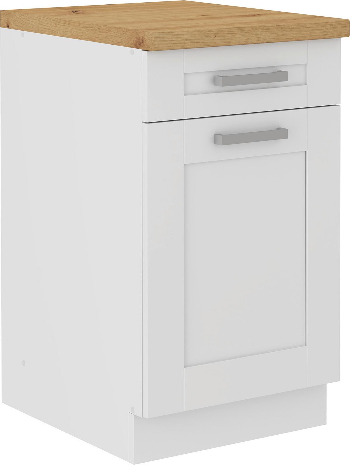 Kuhinjski Donji Element Luisa Us50 - bijela/srebrne boje, Romantično / ladanjski, drvni materijal/metal (50/86/60cm) - Based