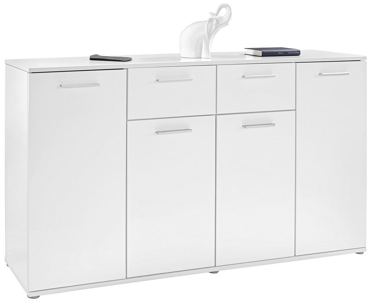 Komoda Christian New 3 - bijela/boje aluminija, Moderno, drvni materijal/plastika (160/85/35cm) - Modern Living