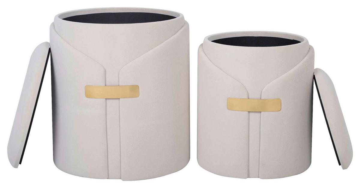 HOCKERSET FORCET 125 - Beige, Design, Textil (30,5+37cm) - Kayoom