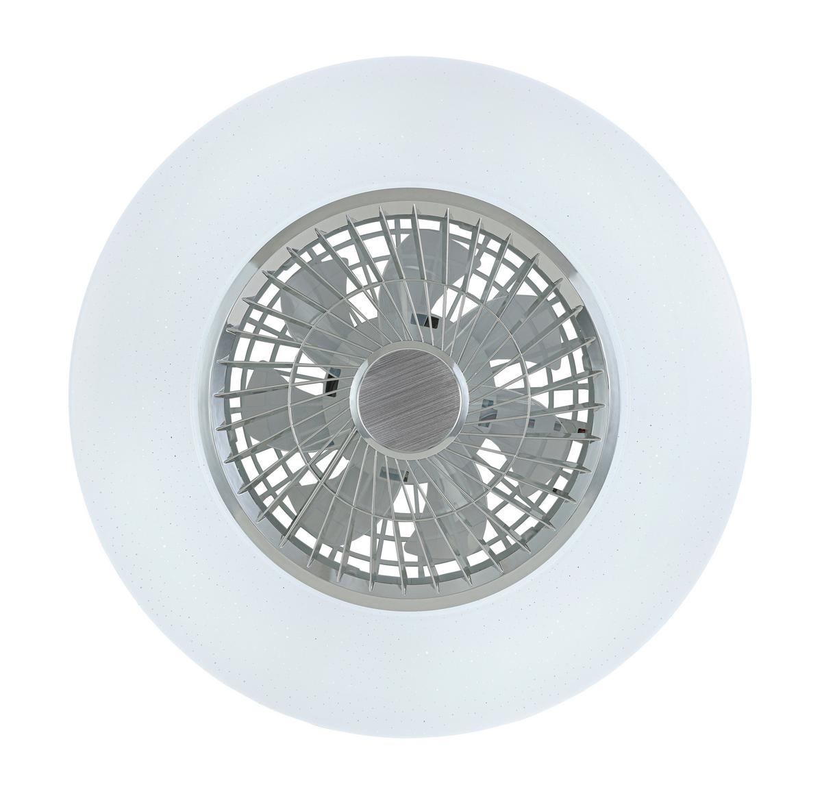 LED-Deckenleuchte Luftiku Weiß/Chromfarben max. 50 Watt - Chromfarben/Weiß, KONVENTIONELL, Kunststoff/Metall (58/14,5cm) - Premium Living