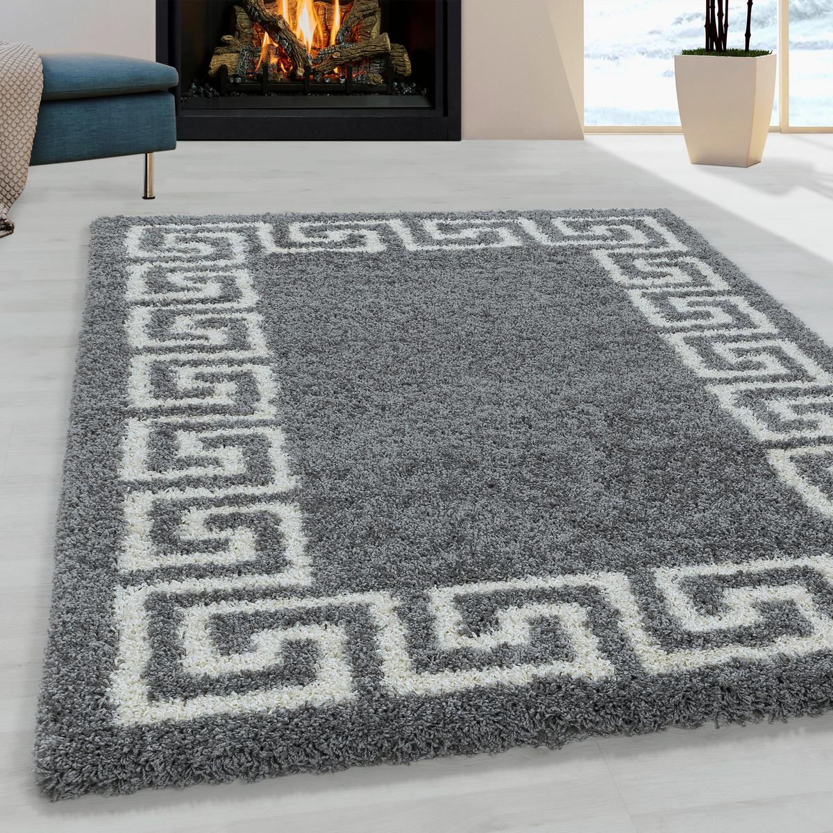 Hochflorteppich Hera Grau ca. 240x340cm - Grau, Design, Textil (240/340cm)