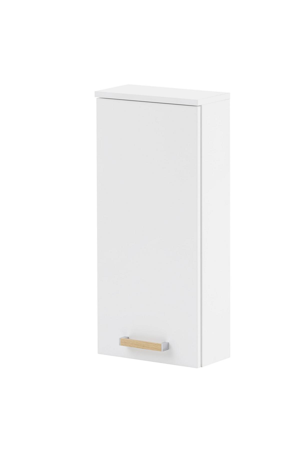 Viseča Omara Duo, Bela - srebrne barve/barve hrasta, Konvencionalno, kovina/leseni material (32,7/72,3/16,3cm) - Stylife