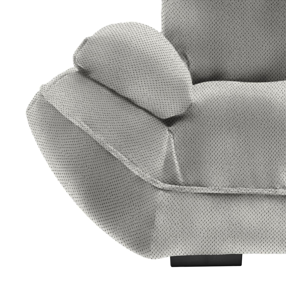 Wohnlandschaft Vivo Grauweiß - Grauweiß/Schwarz, MODERN, Kunststoff/Textil (317/63/179cm) - Premium Living