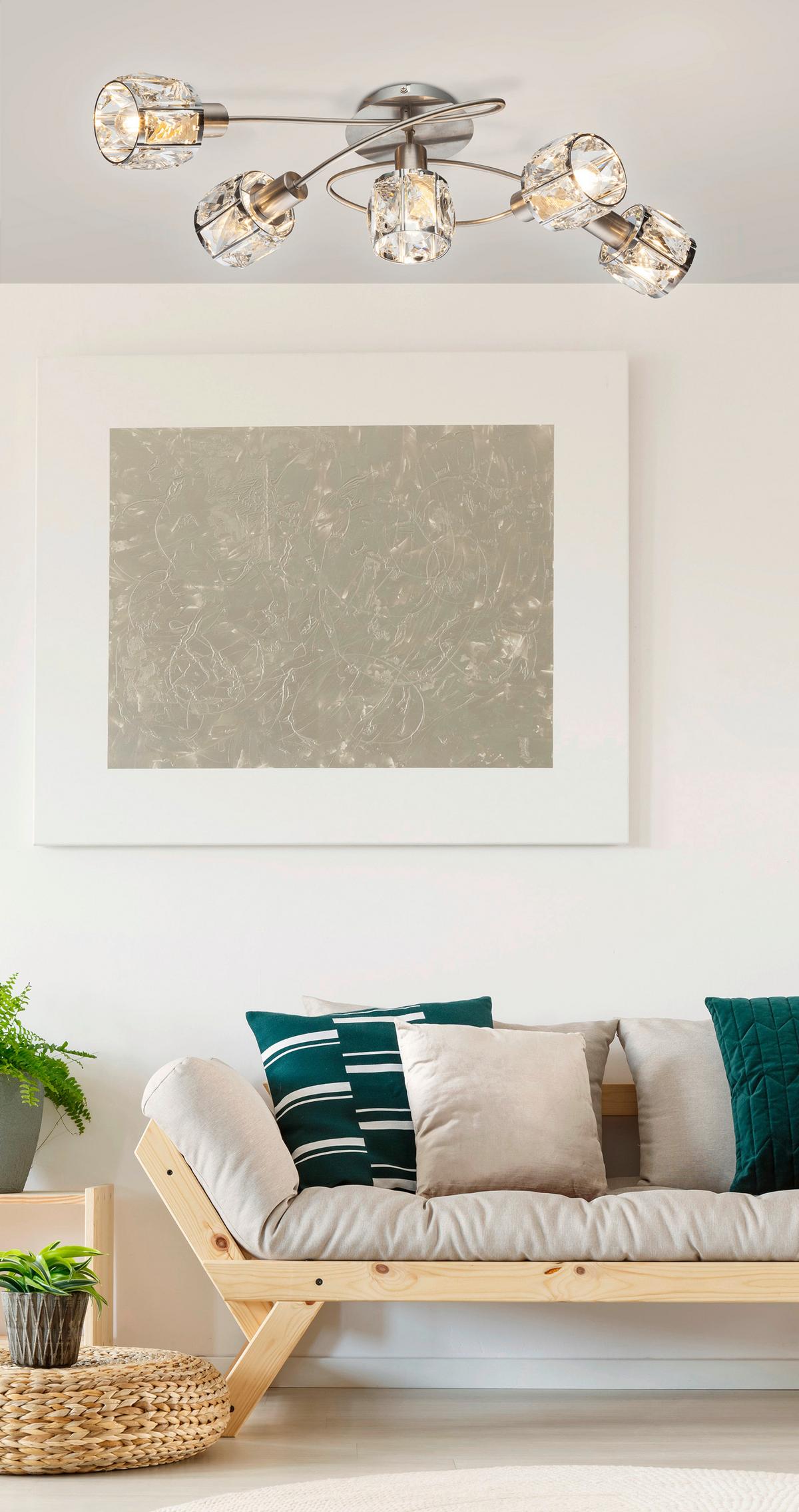 STRAHLER 54356-5 KRIS - Chromfarben/Transparent, Lifestyle, Glas/Metall (61.4/36/21cm) - Globo