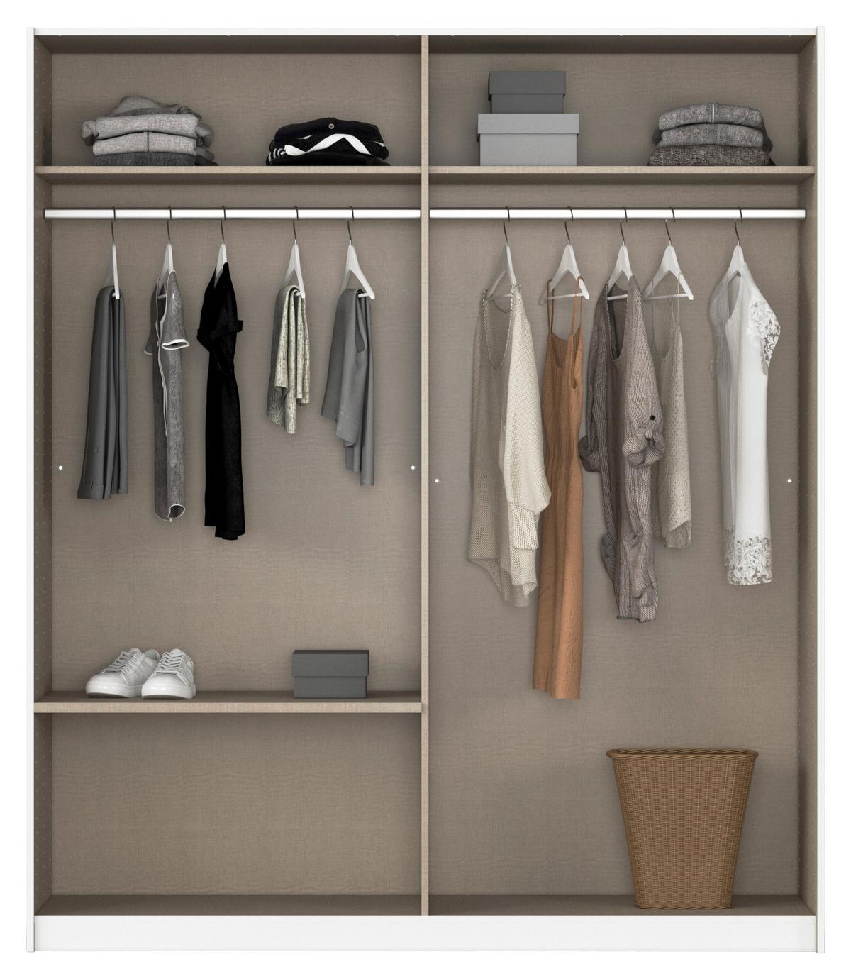 Schwebetürenschrank Elara Grau - Grau, KONVENTIONELL, Holzwerkstoff/Metall (181/210/62cm) - Premium Living