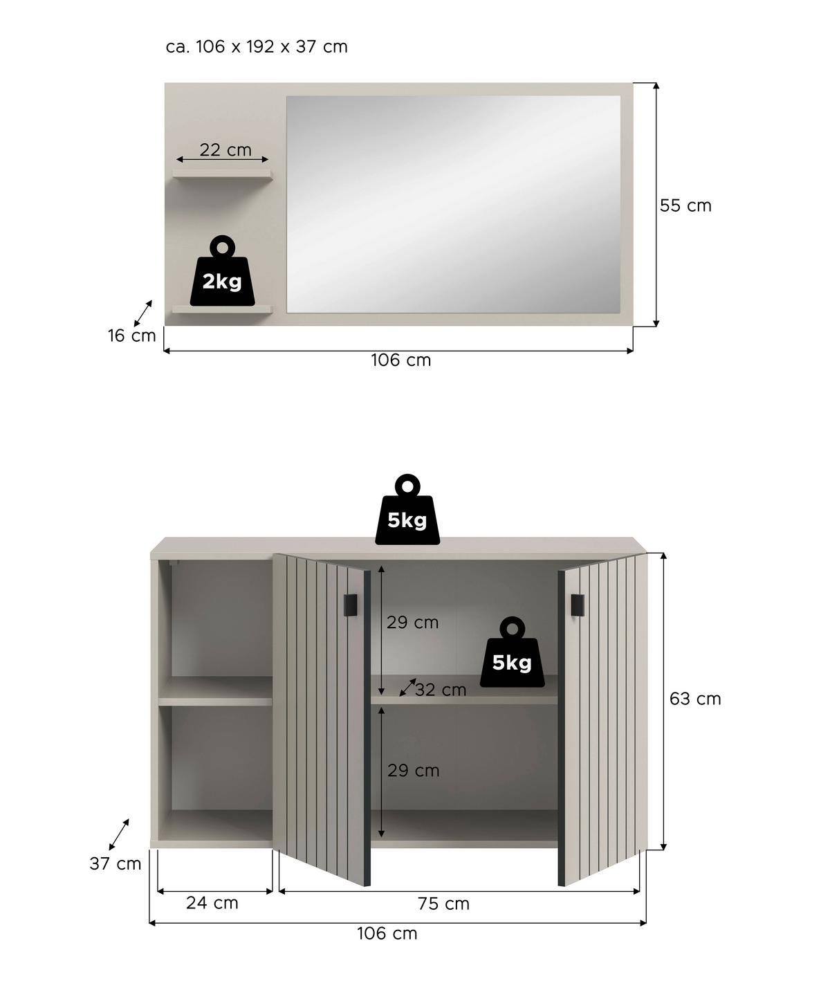 Predsoba Station, Kašmir, 2-Delna - kašmir, Design, leseni material (106/192/37cm) - MID.YOU