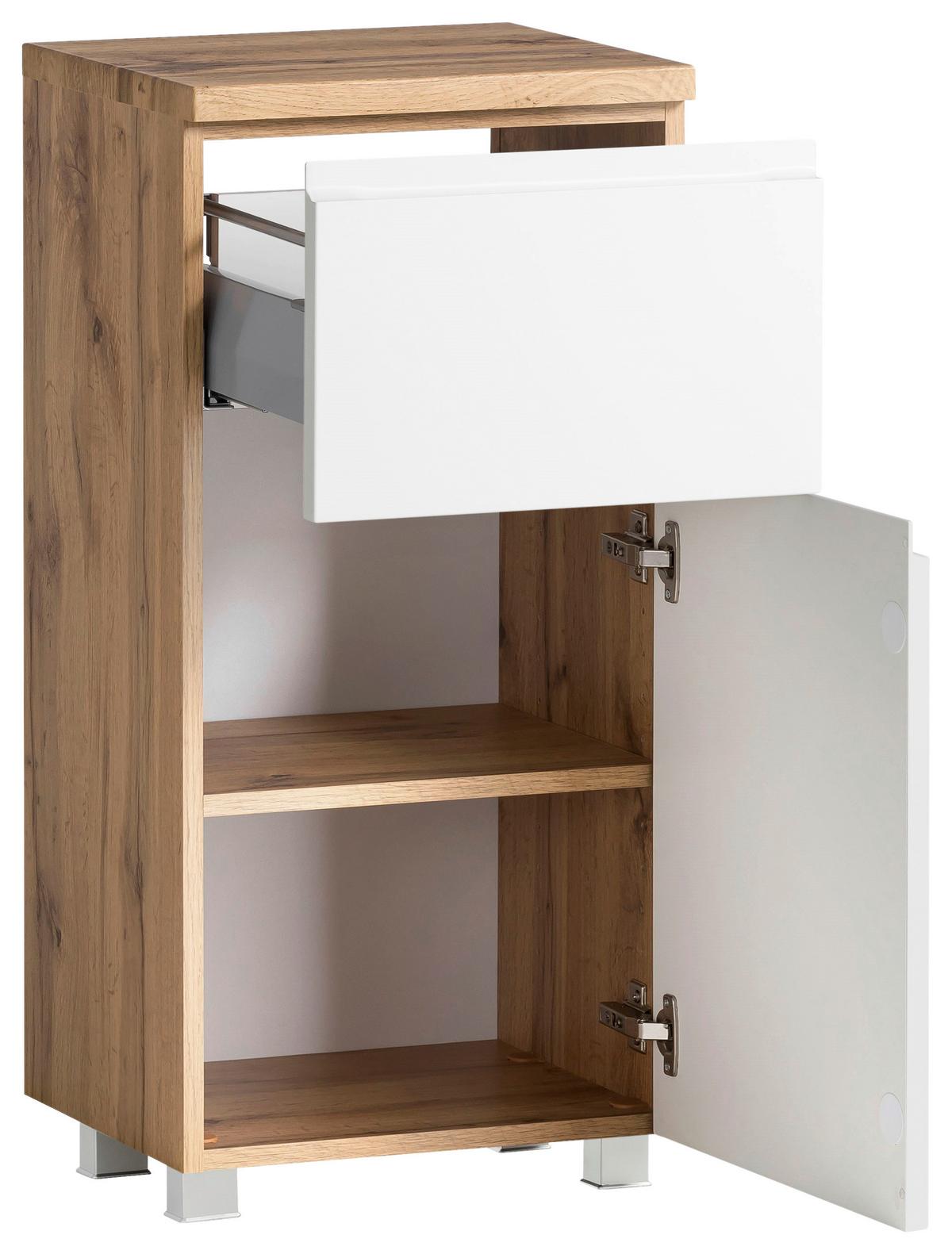 Hängeschrank Varese ca. 40x79 cm Weiß/Eiche - Eiche Wotan/Weiß, MODERN, Holzwerkstoff (40/79/35cm) - Held