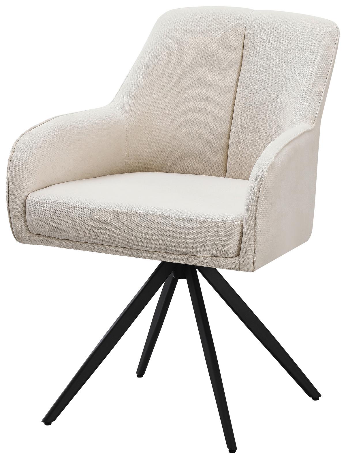 KRZESŁO Z PODŁOKIETNIKAMI ZWEI - beżowy/czarny, Modern, metal/drewno (62/83/62cm) - Livetastic