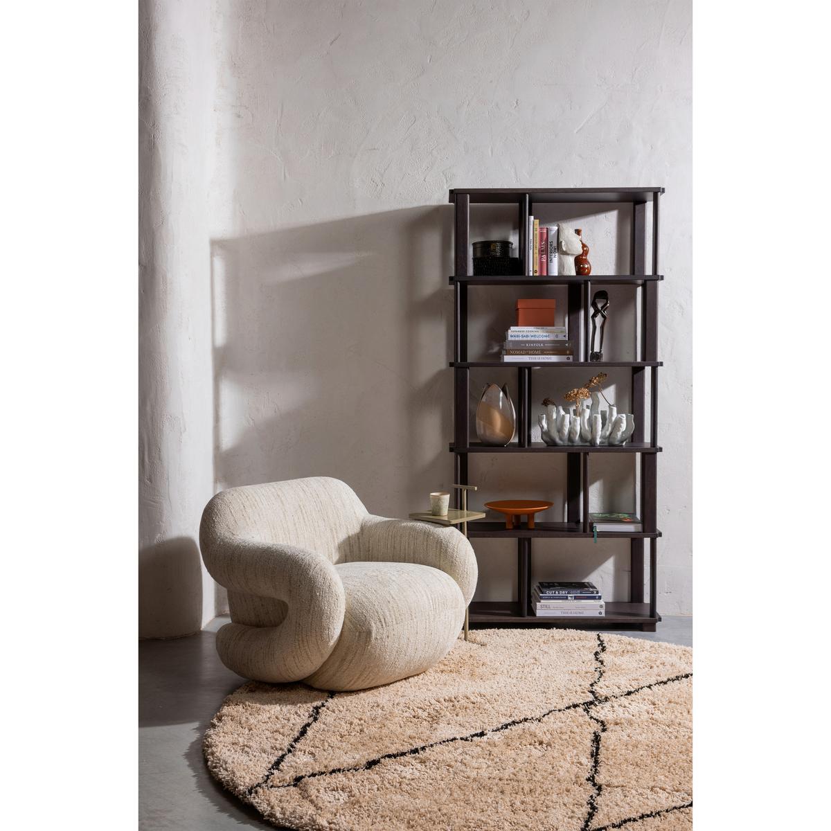Regal Riss Dunkelbraun B: 90 cm - Dunkelbraun, Design, Holz (90/186/30cm) - Livetastic