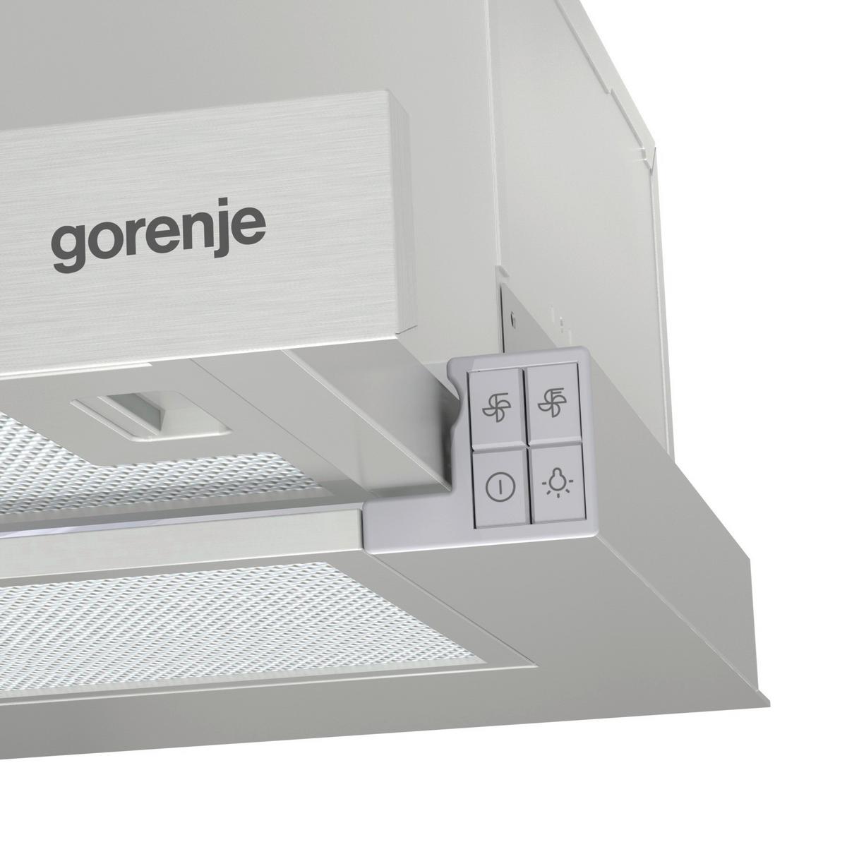 OKAP KUCHENNY TH 62E3X - kolor srebrny, Basics, tworzywo sztuczne/metal (60/17/30,6cm) - Gorenje