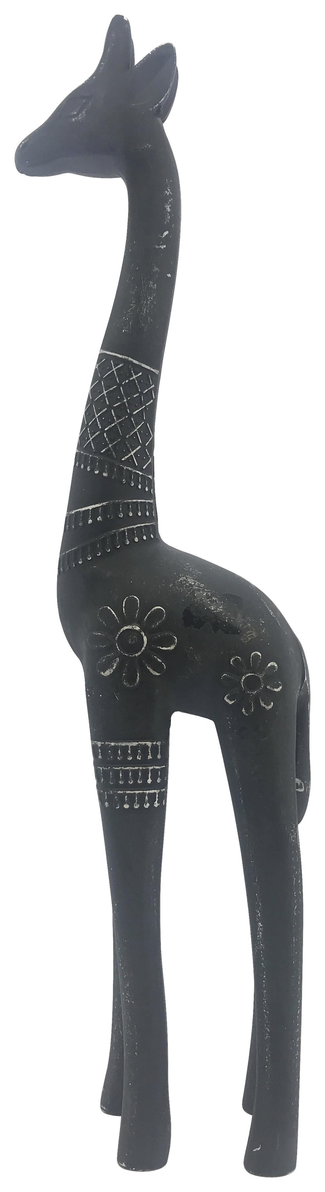 Skulptur Giraffe in Schwarz - Schwarz, MODERN, Kunststoff (10/54/7cm)